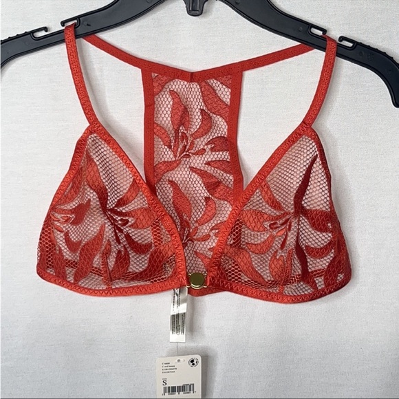 Free People Raya Embroidered Bralette / Red Henna Sz SMALL - Picture 3 of 11